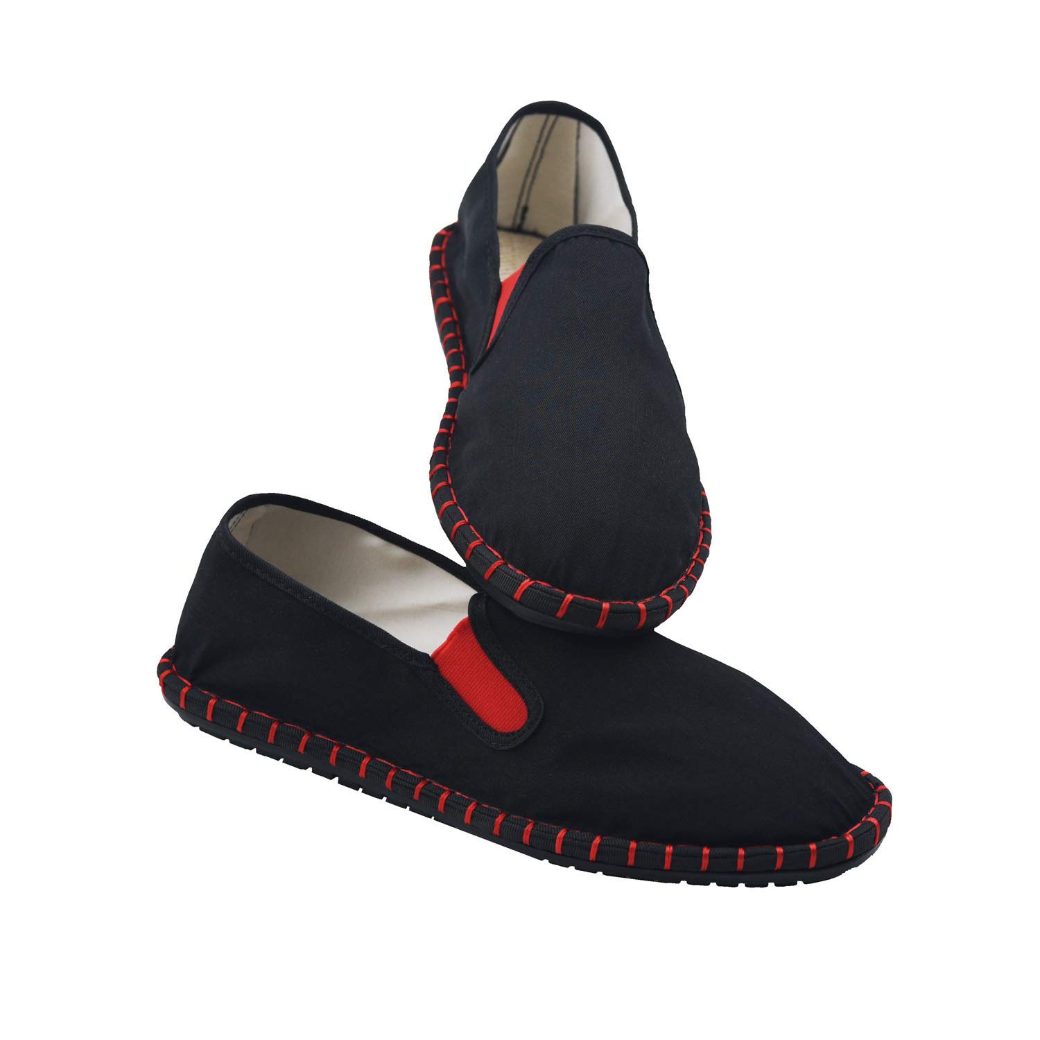 carl vinson® 1Pcs Men’s Lock Stitch Cloth Shoes – Comfortable Slip-On Flat Shoes for Middle-Aged & Men| 42 | Black 4