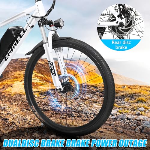 CHIWELL 26" Electric Bike for Adults, 250W High-Speed Brushless Motor eBike with 36V 13Ah Li-Ion Battery, 7 Speed E-Mountain Bike, City Commuting E-Bike with Smart LCD, Dual Disc Brakes - Image 6