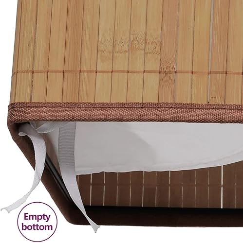 Miniatura 7 de Cesta rectangular de bambú para la ropa sucia, con tapa y asa, organizador para sala de estar, dormitorio, baño, cesta de almacenamiento de ropa