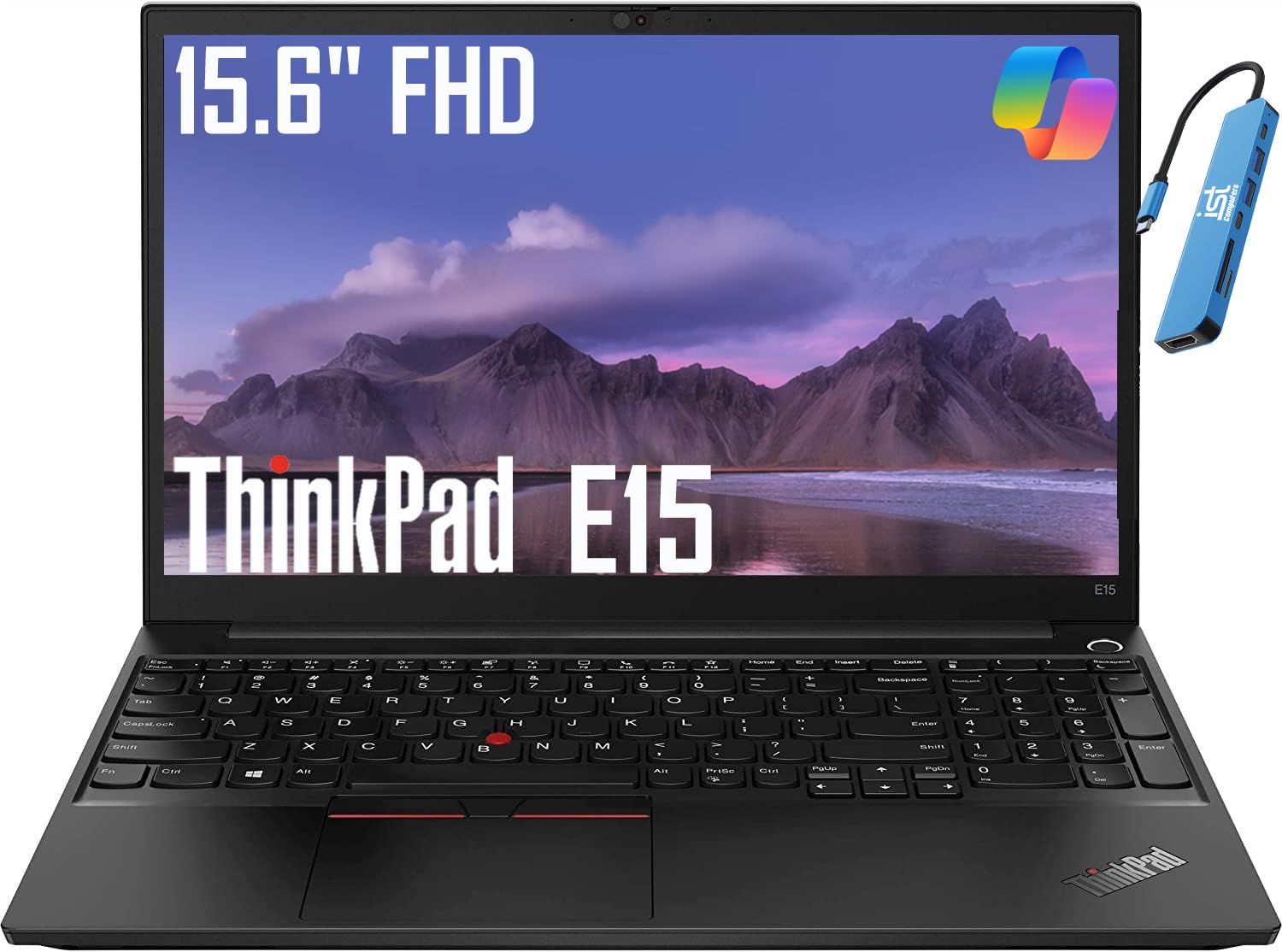 ThinkPad E15 Business Laptop (15.6" FHD, Intel 4-Core i5-1135G7 (＞i7-10510U), 16GB RAM, 512GB SSD), Backlit, Fingerprint, Thunderbolt 4, Privacy Webcam, IST HUB, Ethernet, Win 11 Pro, Black