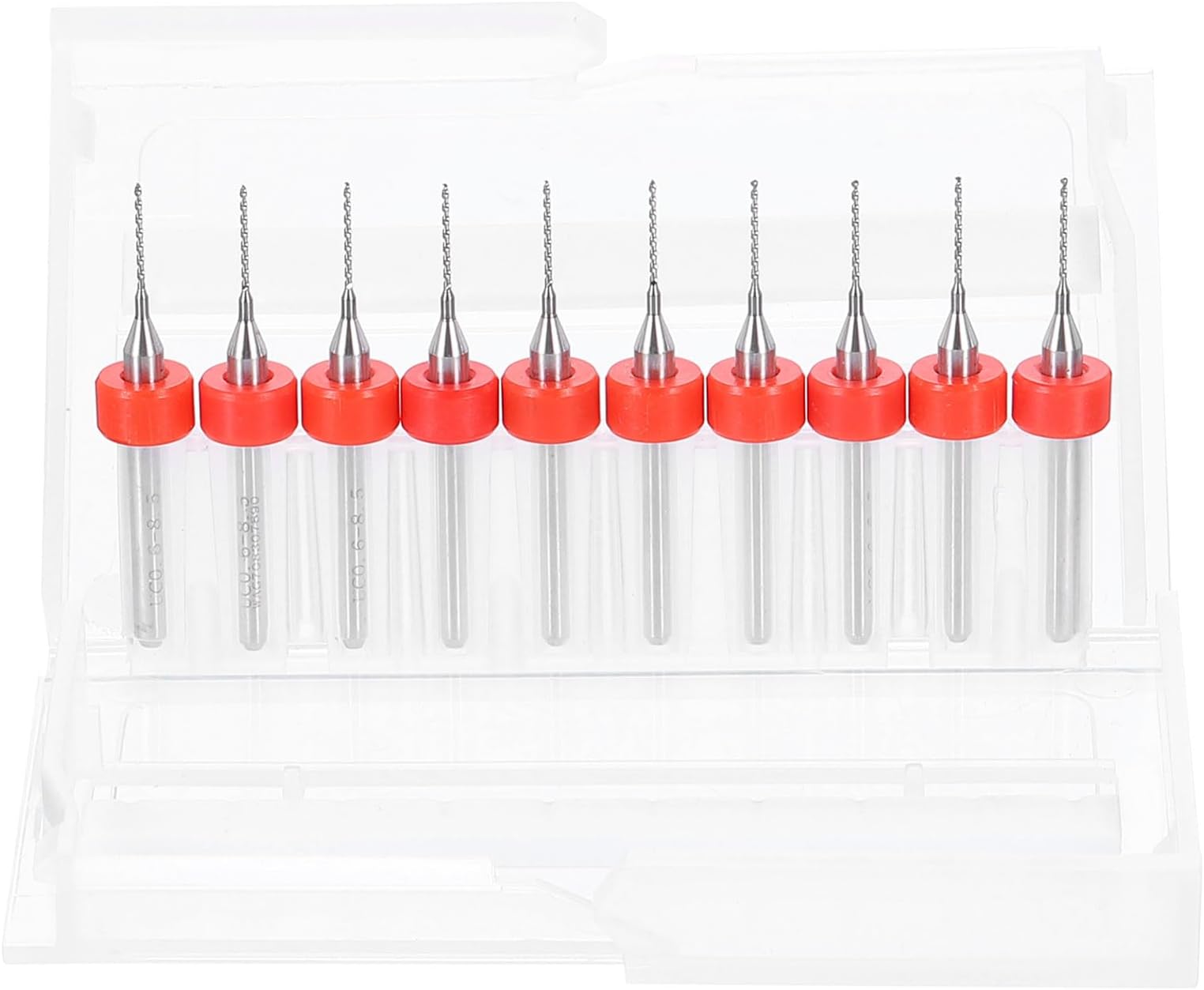 HARFINGTON 10pcs PCB Drill Bit Set 1/8" Shank 0.6mm Tungsten Carbide Micro Twist Drill Bits Tools for Print Circuit Board Jewelry Plastic Wood Soft Metal