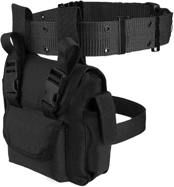 Gexgune Tactical Molle Waist Bag Drop Leg Bag Waterproof Quick Release EDC Pouch for Utility Hunting Traveling Cycling Hiking 3 Colors Optional