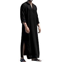 LVCBL Islamic Thobe for Men Muslim Kaftan Thobe Caftans for Men