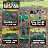 Landzie AeroLeveler - The Lawn Leveling Rake that Never Flips - Patented 48' inch Wide Pneumatic Lawn Level for Yard, Dirt, Soil, Sand, Provides Stability and Control (Pneumatic 48' Leveling rake)