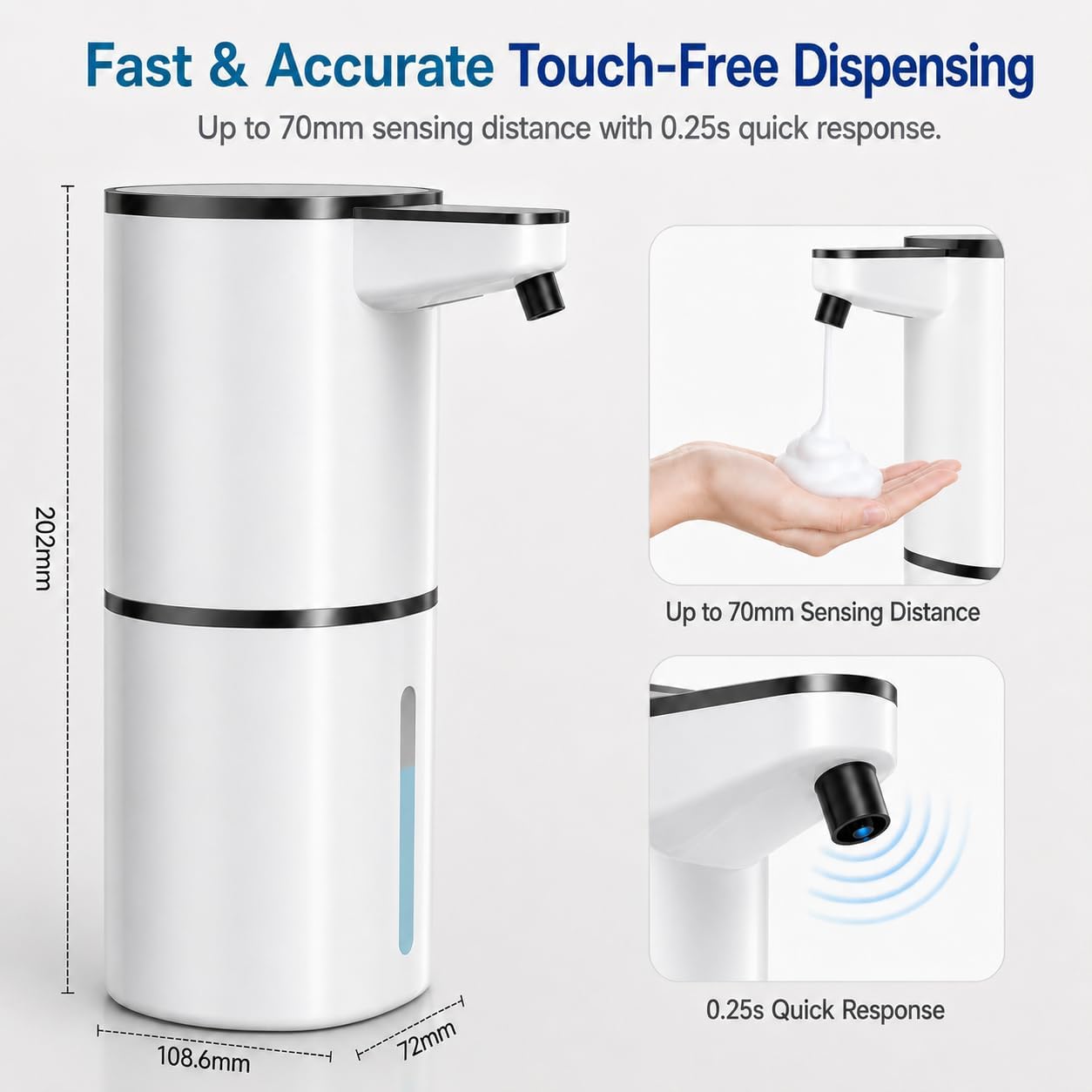 Automatic Foaming Soap Dispenser,Touchless 9-Level 380ml/12.8 oz