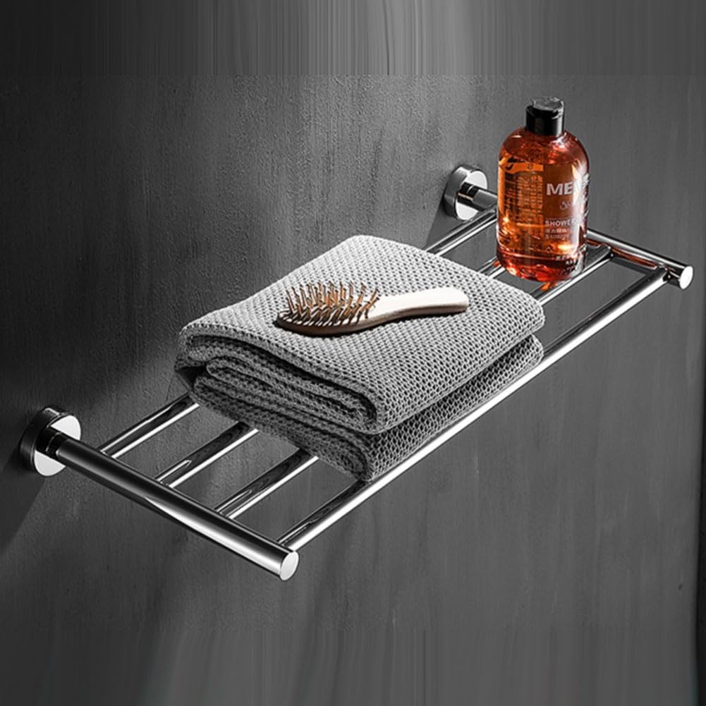 2-Tier Hotel Towel Racks for Bathroom, Wall Mounted Towel Shelf, 30 Inch Bathroom Towel Rack, Polished Chrome