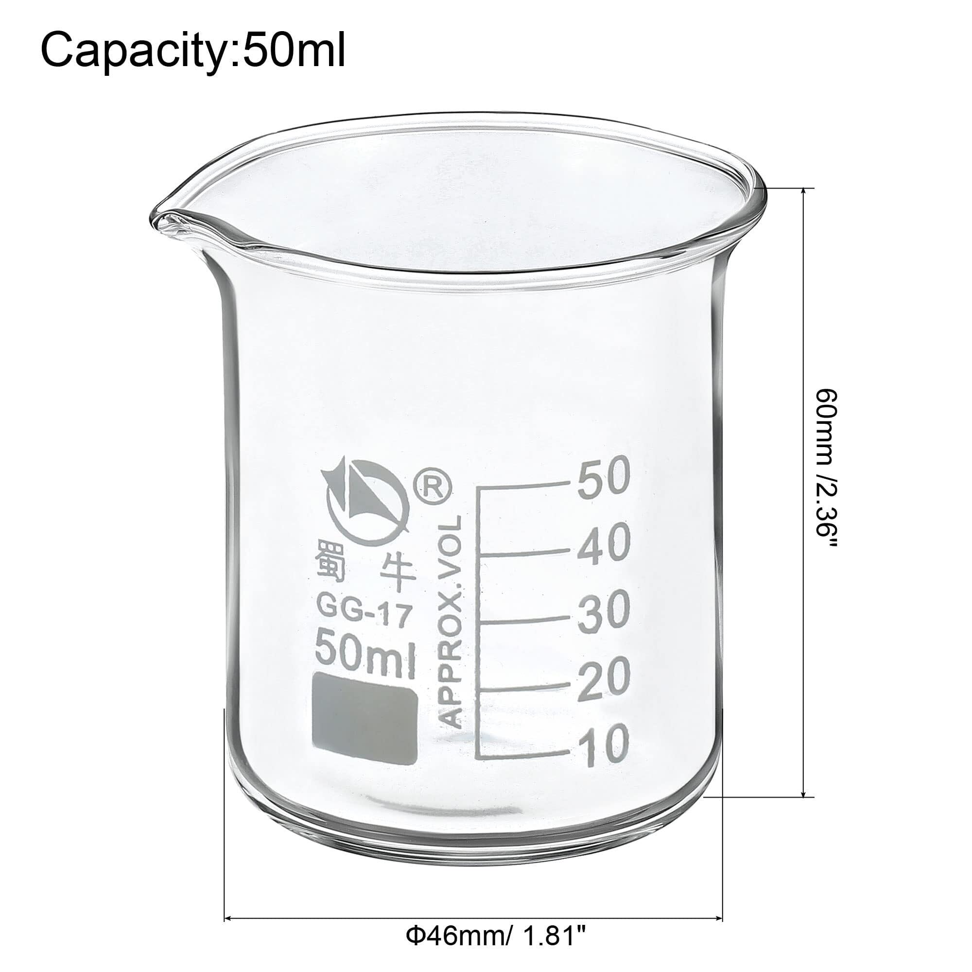 Zlewka laboratoryjna, Zlewka ze szkła borokrzemowego 800 ml, niska forma, wylewka skalą, 2 opakowania ciepła(5 pcs 50ML)