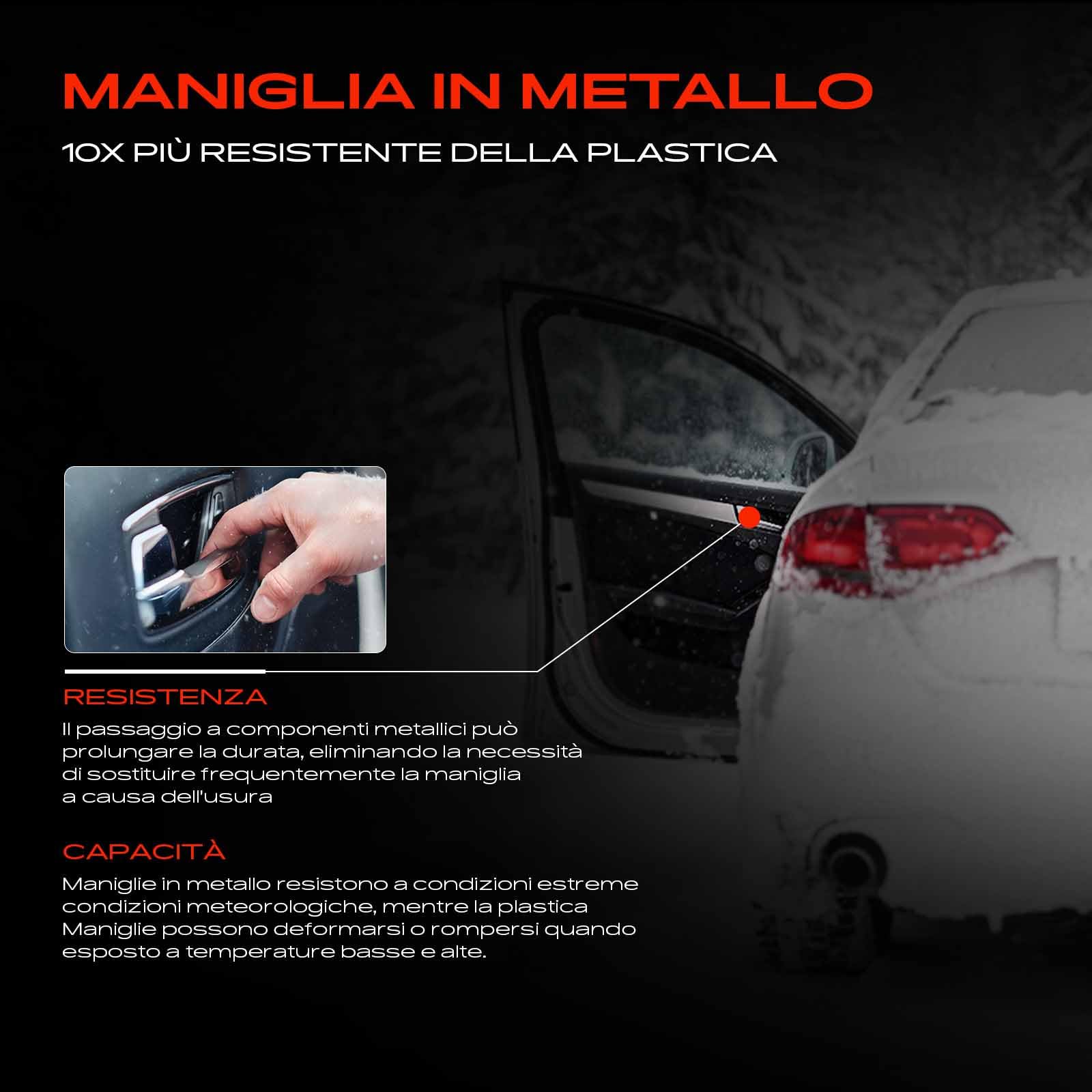 Frankberg 2x Maniglia dell'auto Maniglia Apriporta dell'auto Esterno Anteriore sinistro Destro Plastica Argento Cromata Compatibile con Ypsilon 843 Compatto 2003-2011 Replace# 735409024