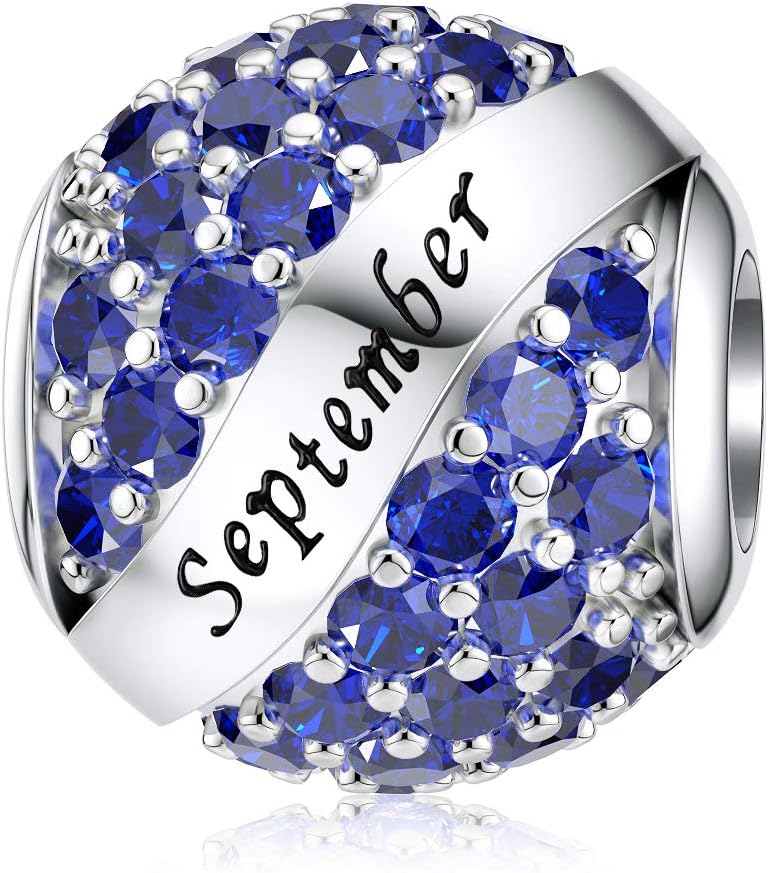 Birthday Charm Fit Charm Bracelets Necklace, 925 Sterling Silver Pendants Beads for Women Jewelry