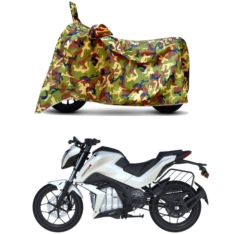 Image of Waterproof 100% PVC Coated Full Bike Scooty Two Wheeler Body Cover Compatible for Tork Kratos R /UV-Rays /Heat Protection /Birds Dropping /Scratchproof /Dust Proof /All Varient[6X6 Jungle Print]