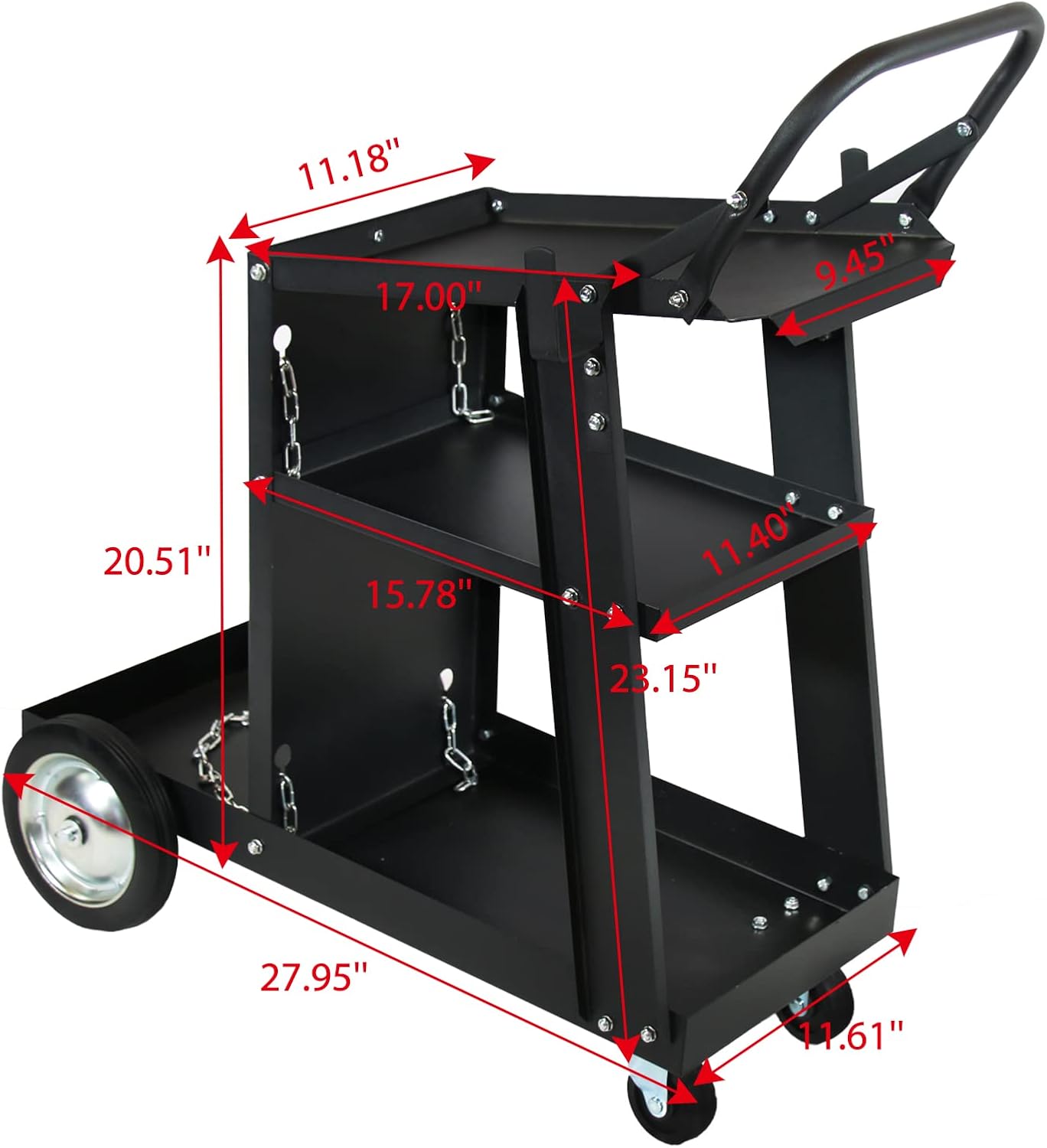 Welding Cart, Welding Carts for MIG/TIG Welder and Plasma Cutter, Black