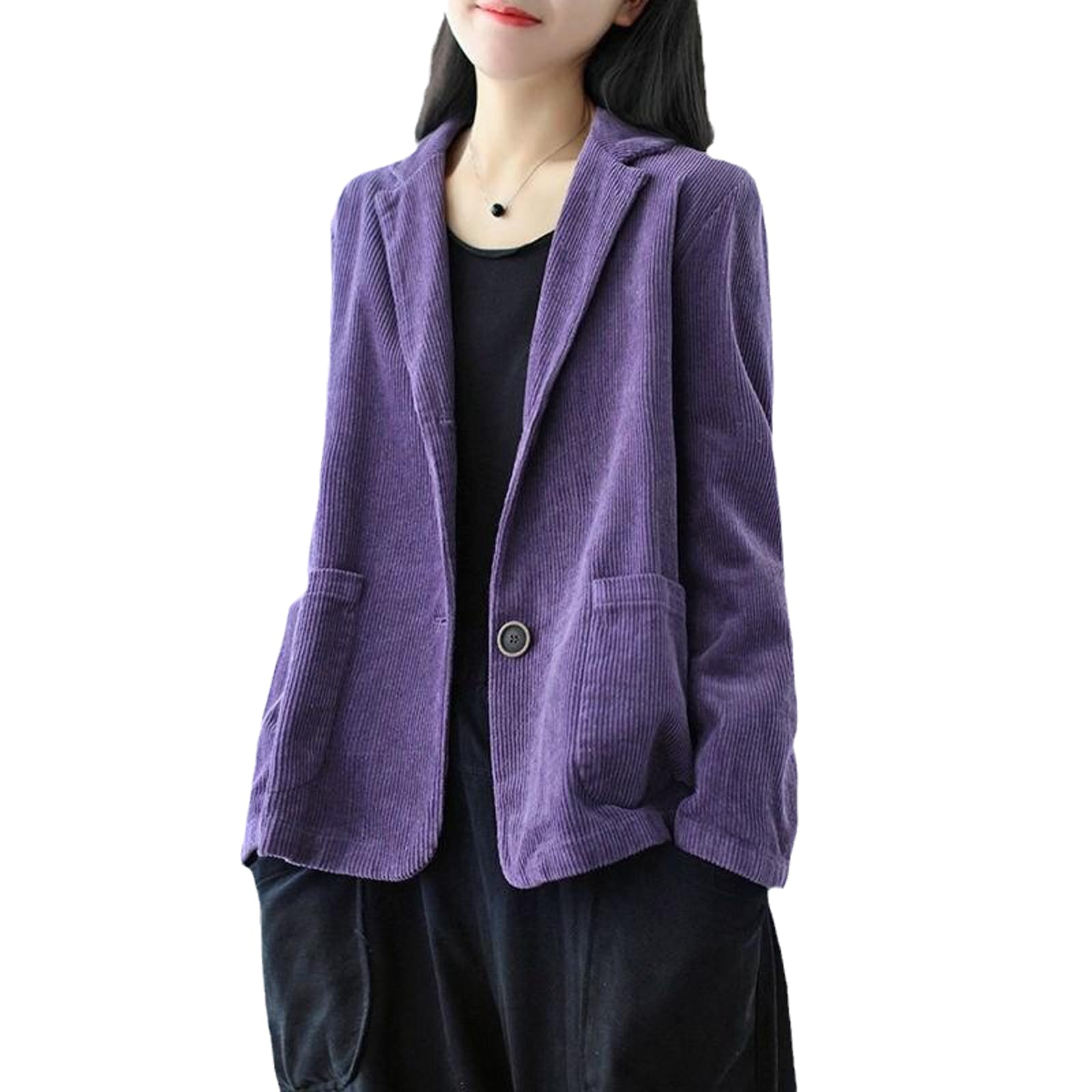 Veste en jean col velours côtelé - Femme | MANGO France (La Réunion