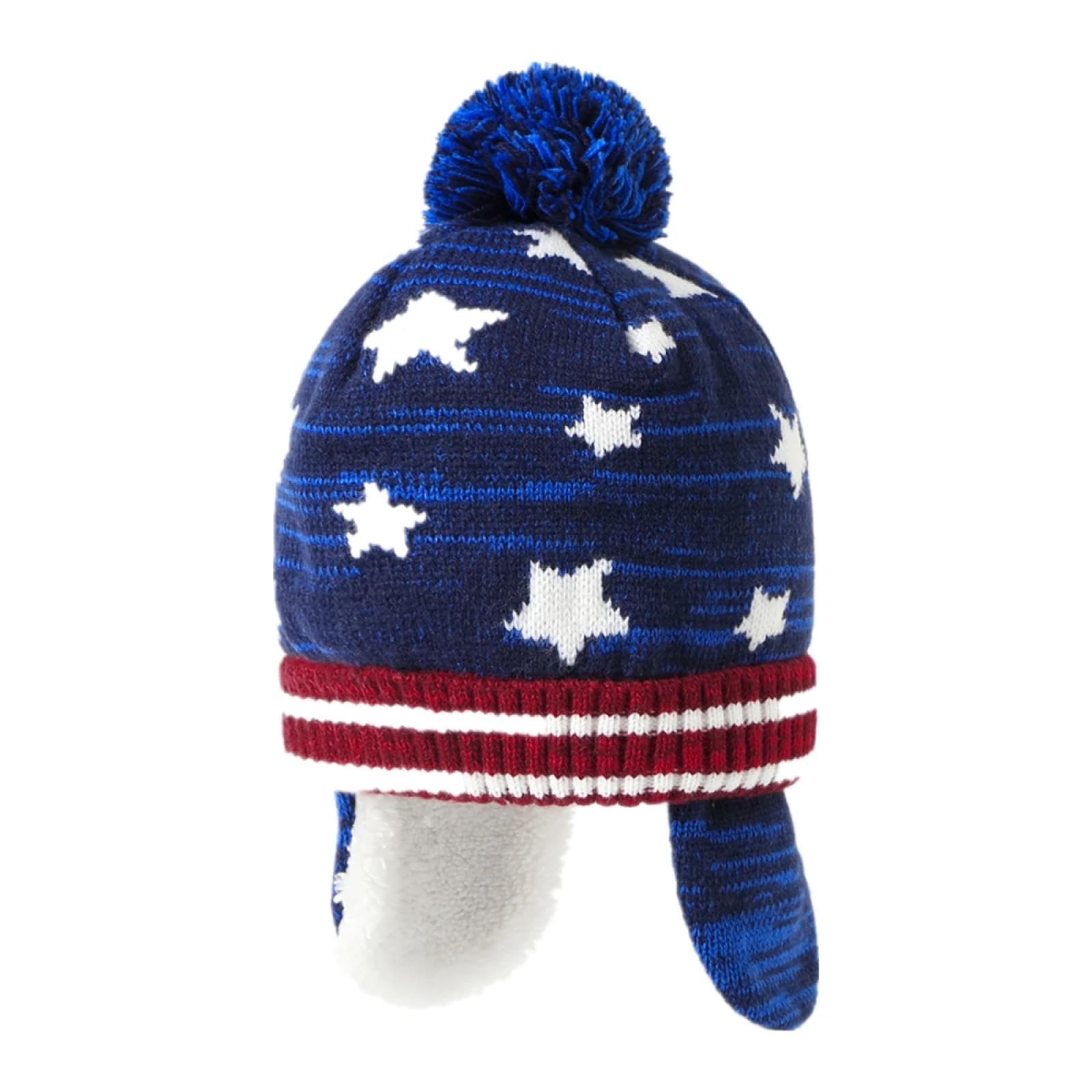 Gorros De Punto para Sombrero Tejido Beanie Gorro De Niño Pequeño Gorro Forrado De Invierno Snow Ski Cap Orejeras Sombrero De Calavera De Punto Suave Y Cálido
