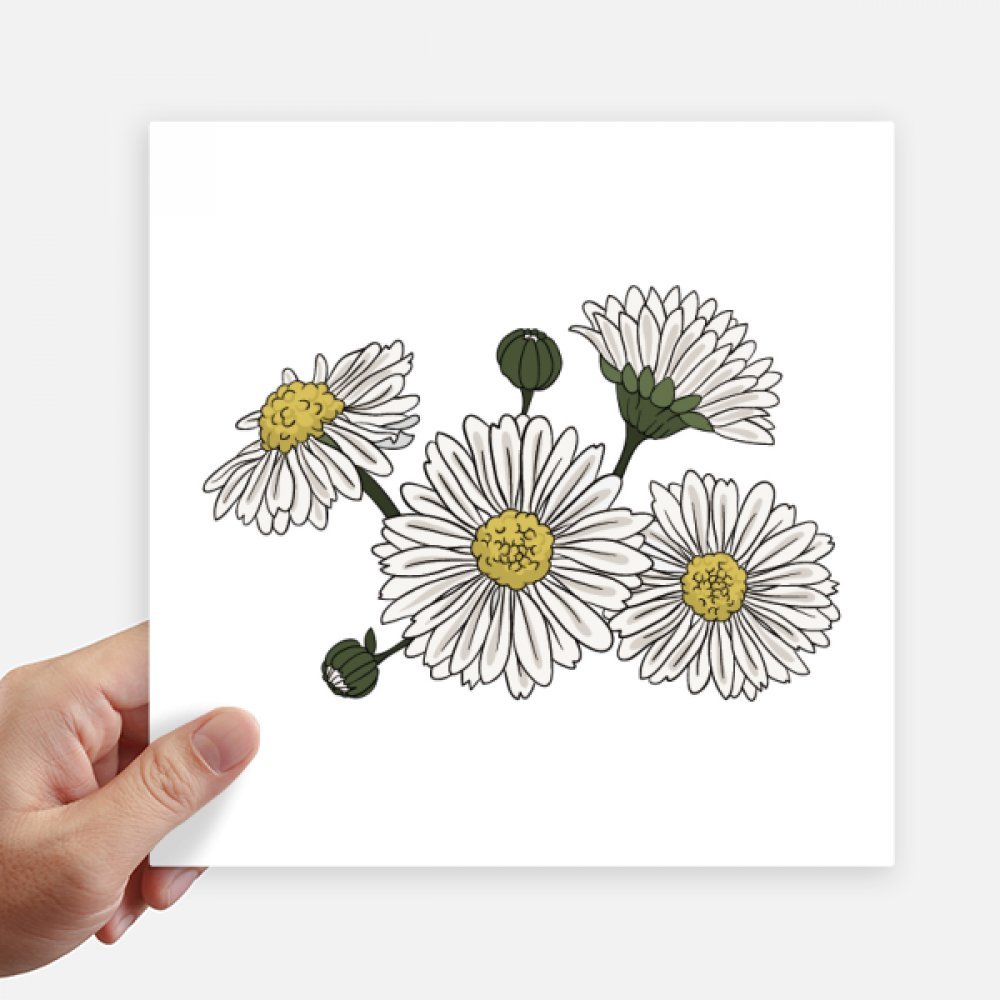 Pegatinas de flor de crisantemo blanco de 20cm para decorar tu portátil y moto