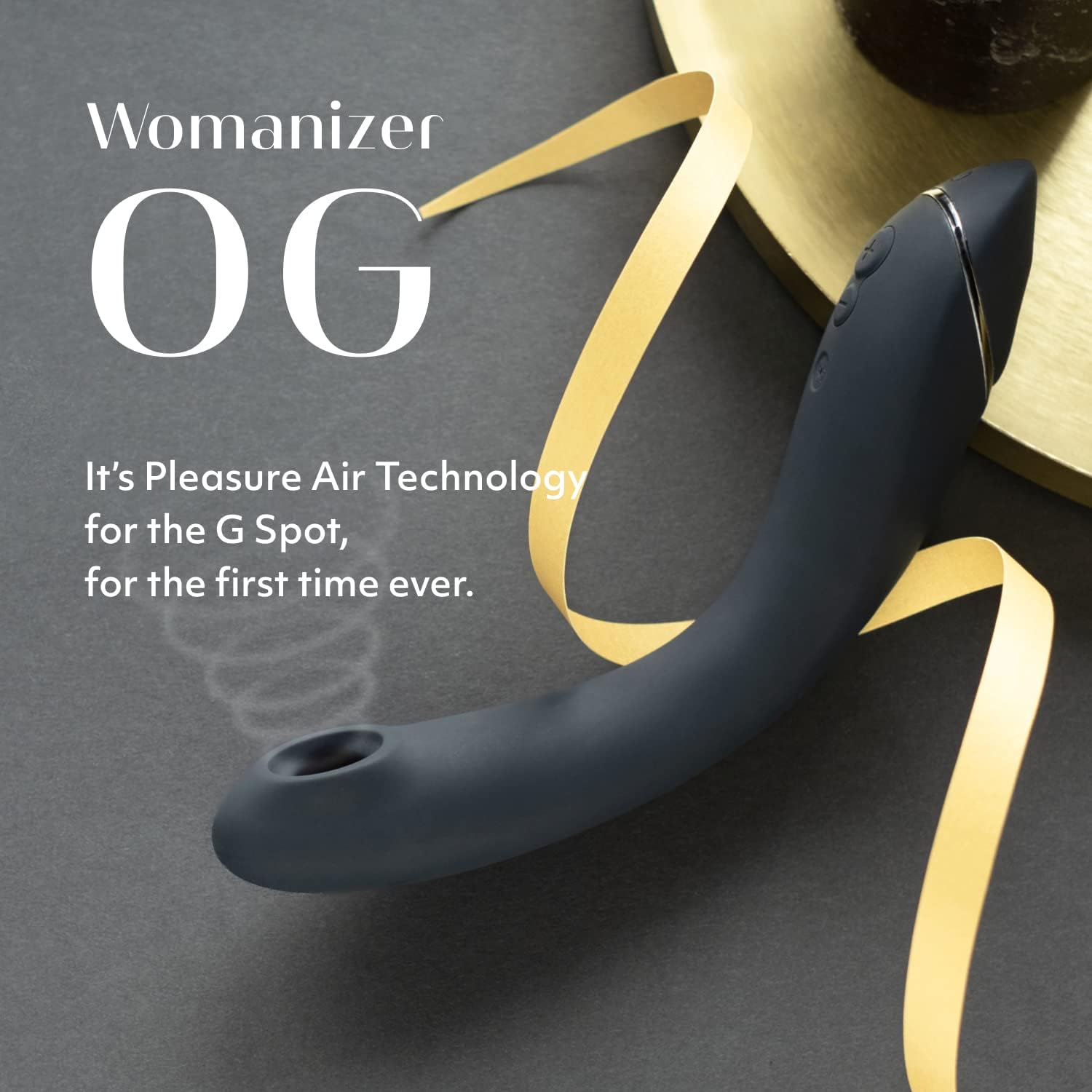 Womanizer OG G Spot Vibrator | Sucker Sex Toy for Women with 12 Intensity Levels | Curved Pleasure Air Technology Dildo Vibrator | Flexible Personal Massager G Spot Stimulator Adult Sex Toy | Slate