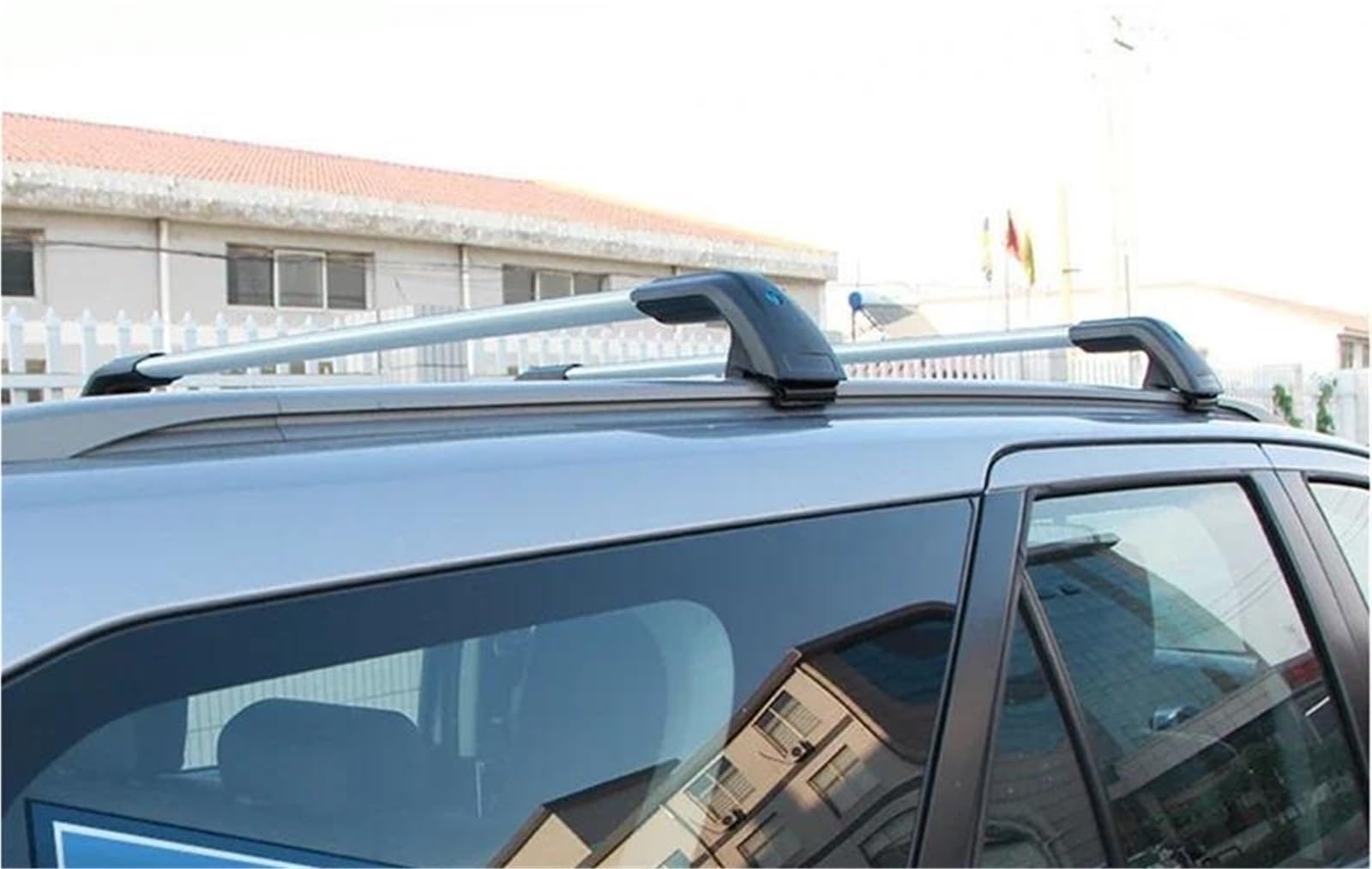 Barras Portaequipajes Barra Transversal para Techo para Toyota para Fortuner 2016-2025 con Rieles Barras Portaequipajes Cajas Superiores Aleación Aluminio(Negro Plata)