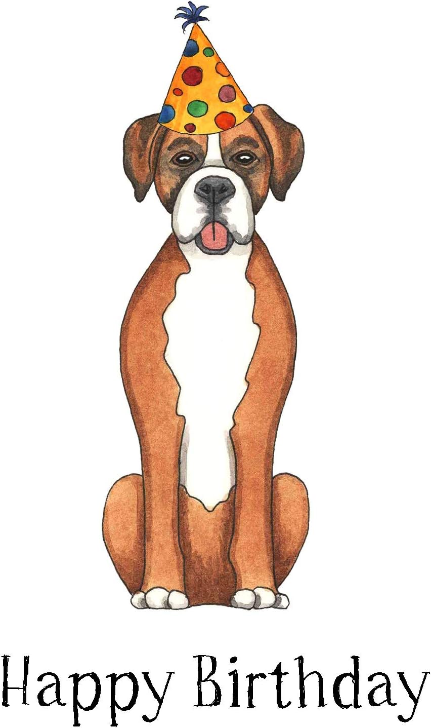 Boxer Dog Happy Birthday Card 5x7"