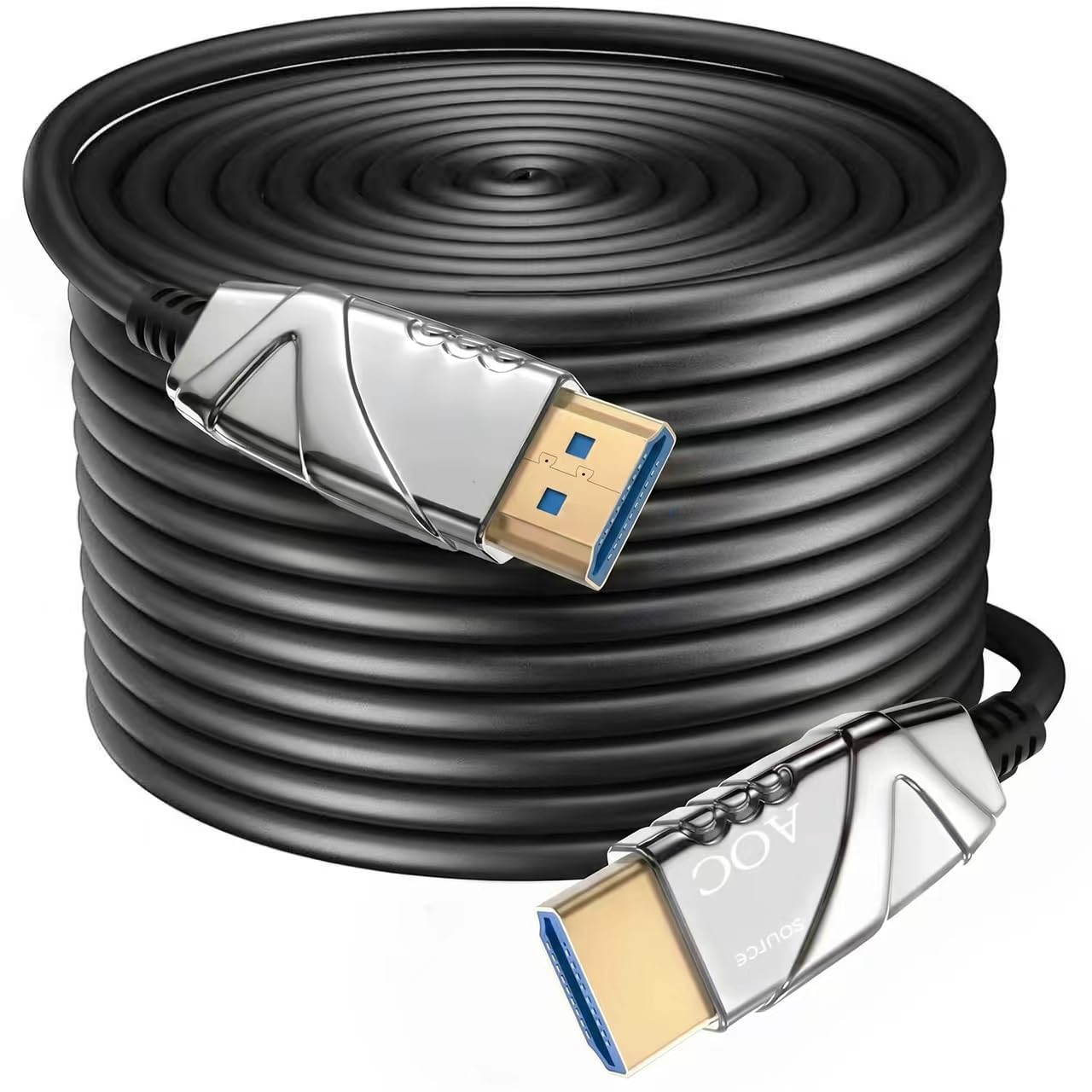 Cavo in fibra ottica 8K HDMI, 140 m, schermatura in acciaio, cavo ottico HDMI AOC 2.1, 48 Gbps, ultra alta velocità, 8K a 60 Hz, 4K a 120 Hz, Dynamic HDR, eARC, Dolby HDCP 2.2 e 2.3, per HDTV