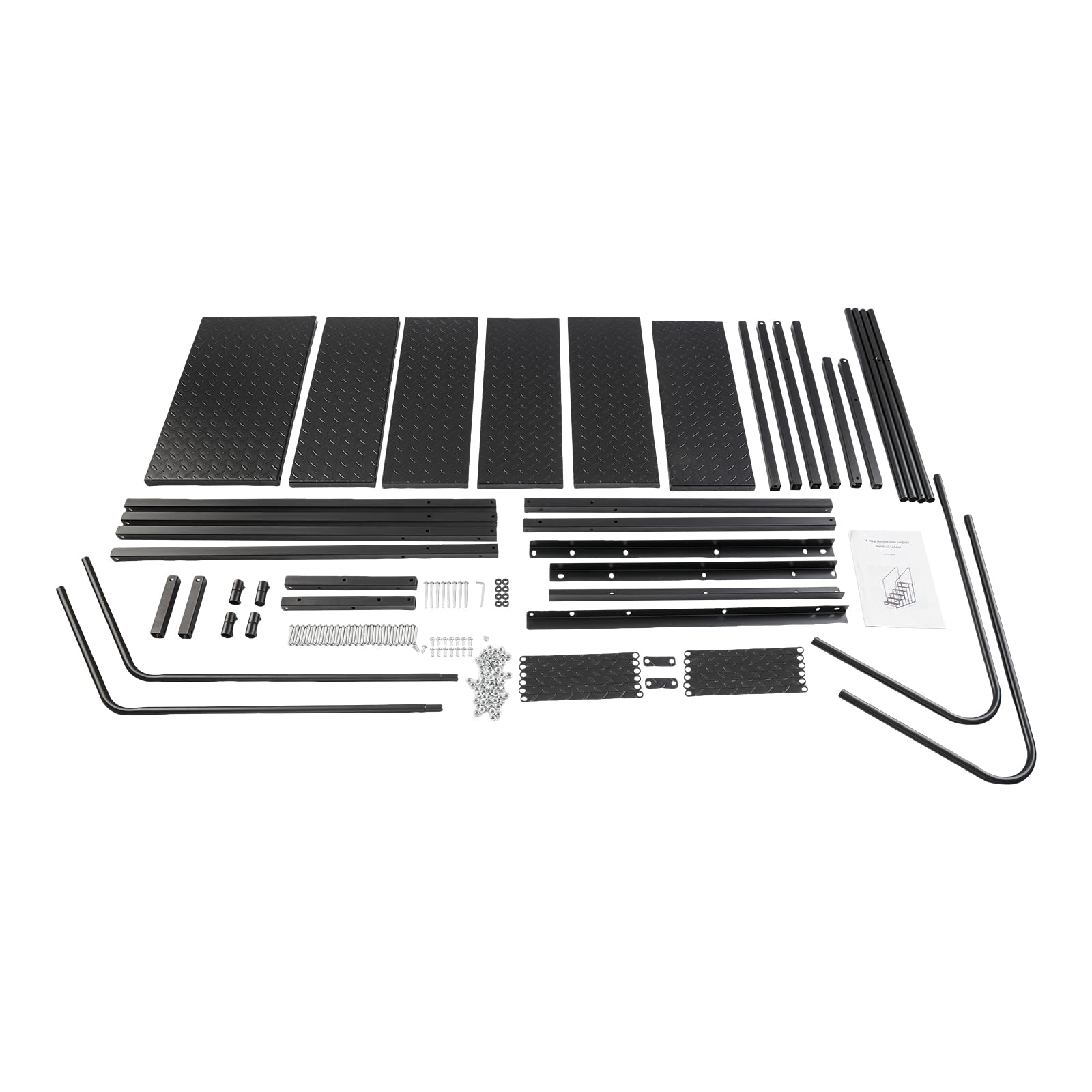 Escalera de 6 peldaños para autocaravana, acero al carbono, escalones para autocaravanas con pasamanos, escalera de piscina, escalera antideslizante para mascotas para caravanas, remolques, camping