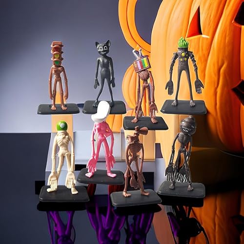 Miniatura 5 de Juguete de cabeza de sirena de 8 piezas, figura de acción de cabeza de sirena, perfecta para niños y niñas, fanáticos de Halloween, Navidad, regalos