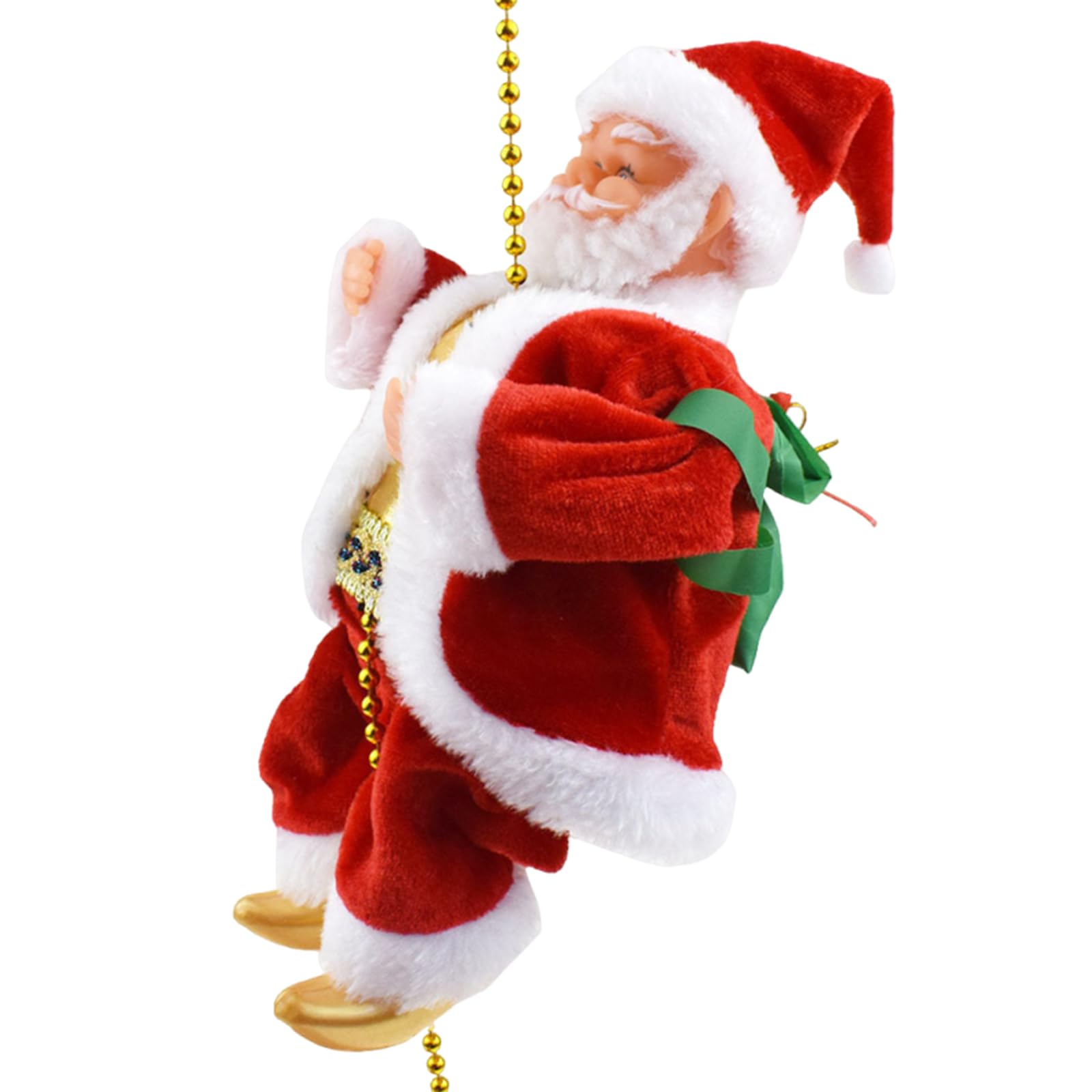 Climbing Santa Claus on Rope Climbs Up and Down for Decoration Gift (Red)