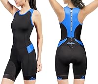 Santic Women's Sleeveless Padded Triathlon Suit - Quick-Dry One-Piece Slimming Fit for Swim Bike Run
