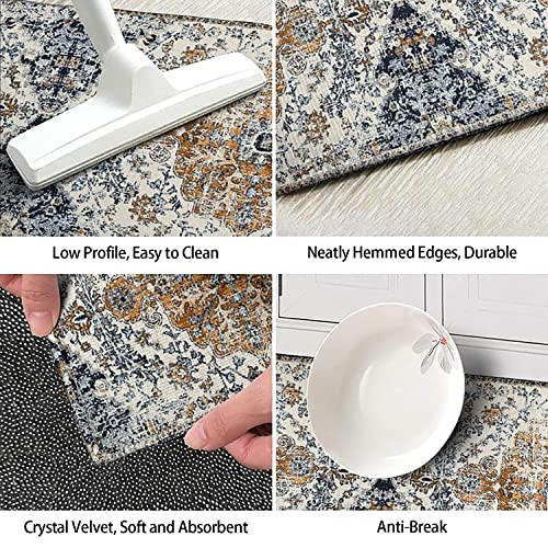 Ideasonna Boho Kitchen Rug Mat Country Rustic Kitchen Rugs Farmhouse Style Washable Non-Slip Kitchen Mats For Floor 2 Piece Boho Kitchen Decor #TOP5