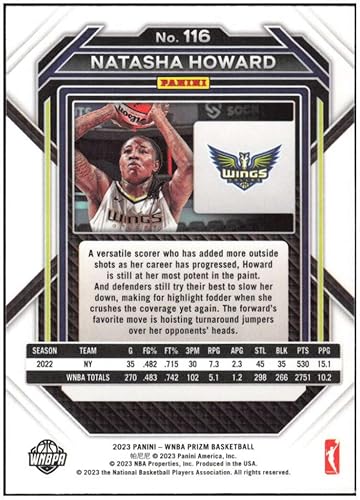 Miniatura 2 de Natasha Howard 2023 Panini WNBA Prizm #116 NM-MT+ Basketball