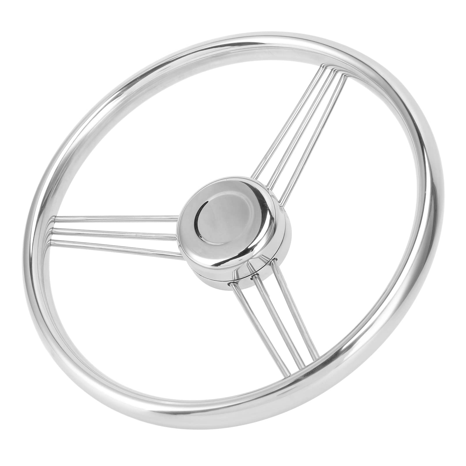 Volanti da, Volante da Barca da 13,5 Pollici 9 Razze 15° 3 Ruote da 4 Pollici con Albero Conico Standard in Acciaio Inossidabile Lucido, Barca per Nave da Yacht Universal Fit