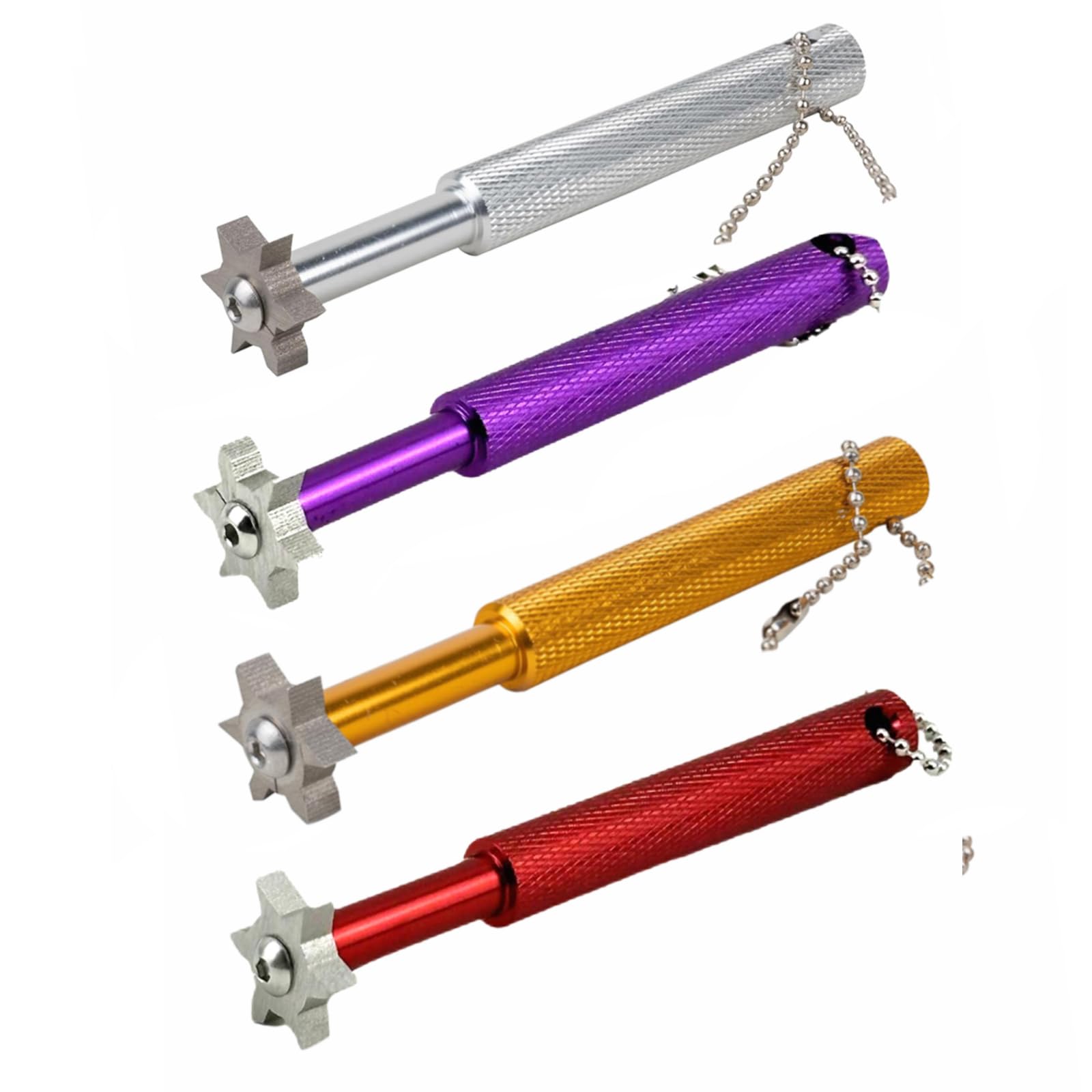 4PCS Golf Club Groove Sharpener Tool, Groove Sharpener With 6 Heads, Durable Golf Accessories For Men And Women Utility Clubs Re-Grooving Cleaning (Set-C)