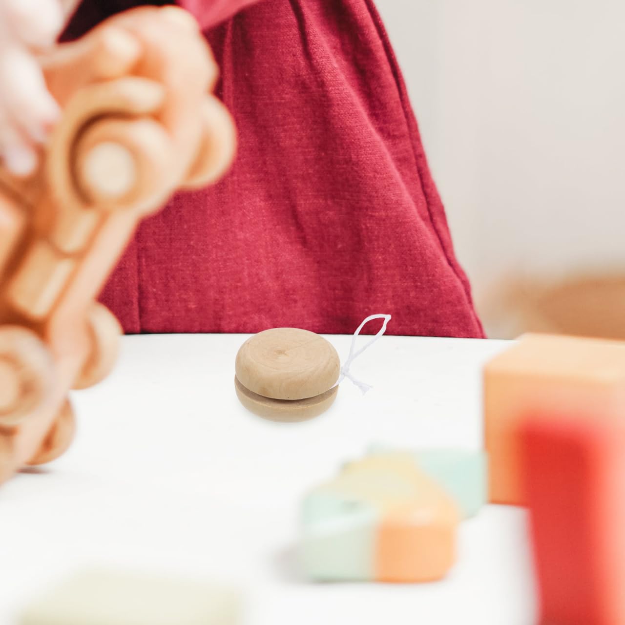 TOYANDONA 15 Pièces Boule Réactive De Contrôle Inachevé Mini Rond Bricolage Bébé Petits Jouets en Bois Yoyo pour Enfants Débutants Peinture sur Bois Art Anniversaire Noël Halloween Faveurs