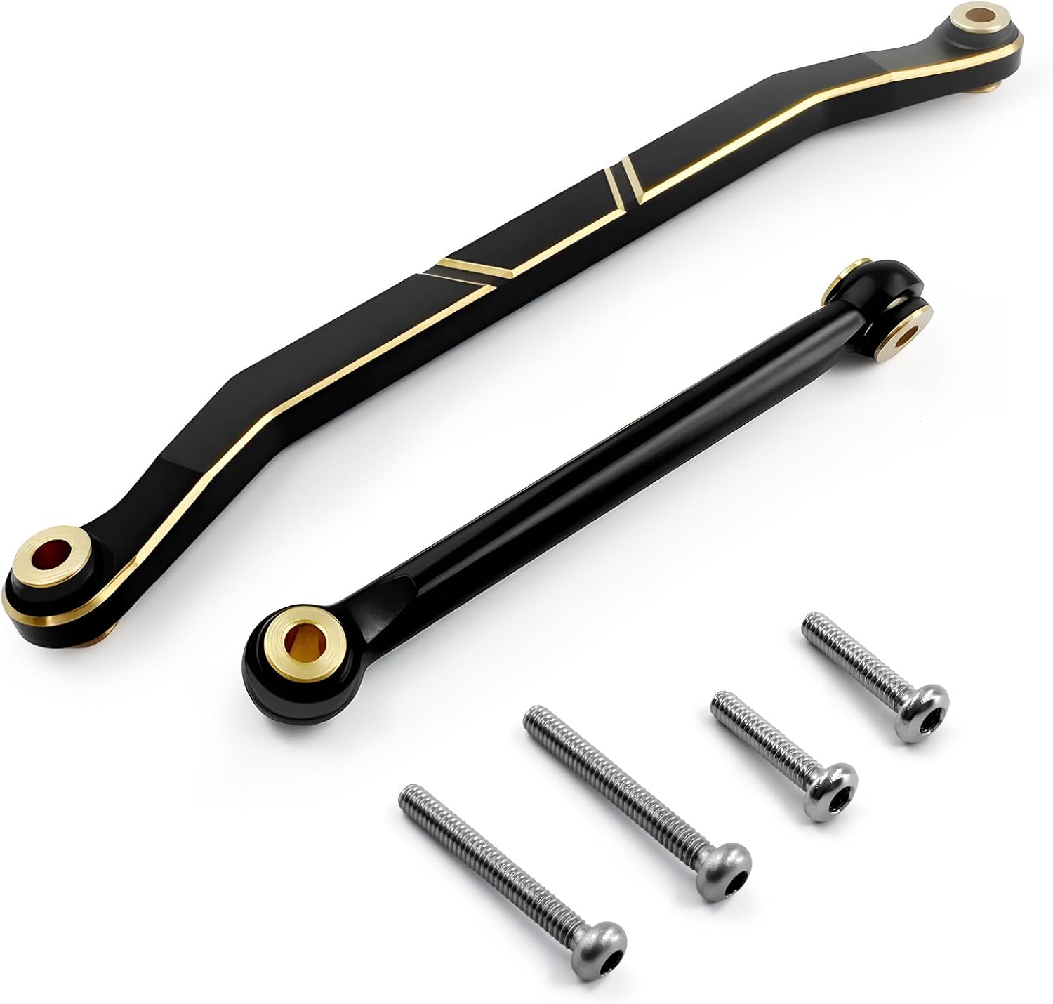 Brass Steering Links Set for 1/18 RC Crawler Redcat Ascent-18, Black Coated Upgrade Replacement Parts, High-Tightening Linkage