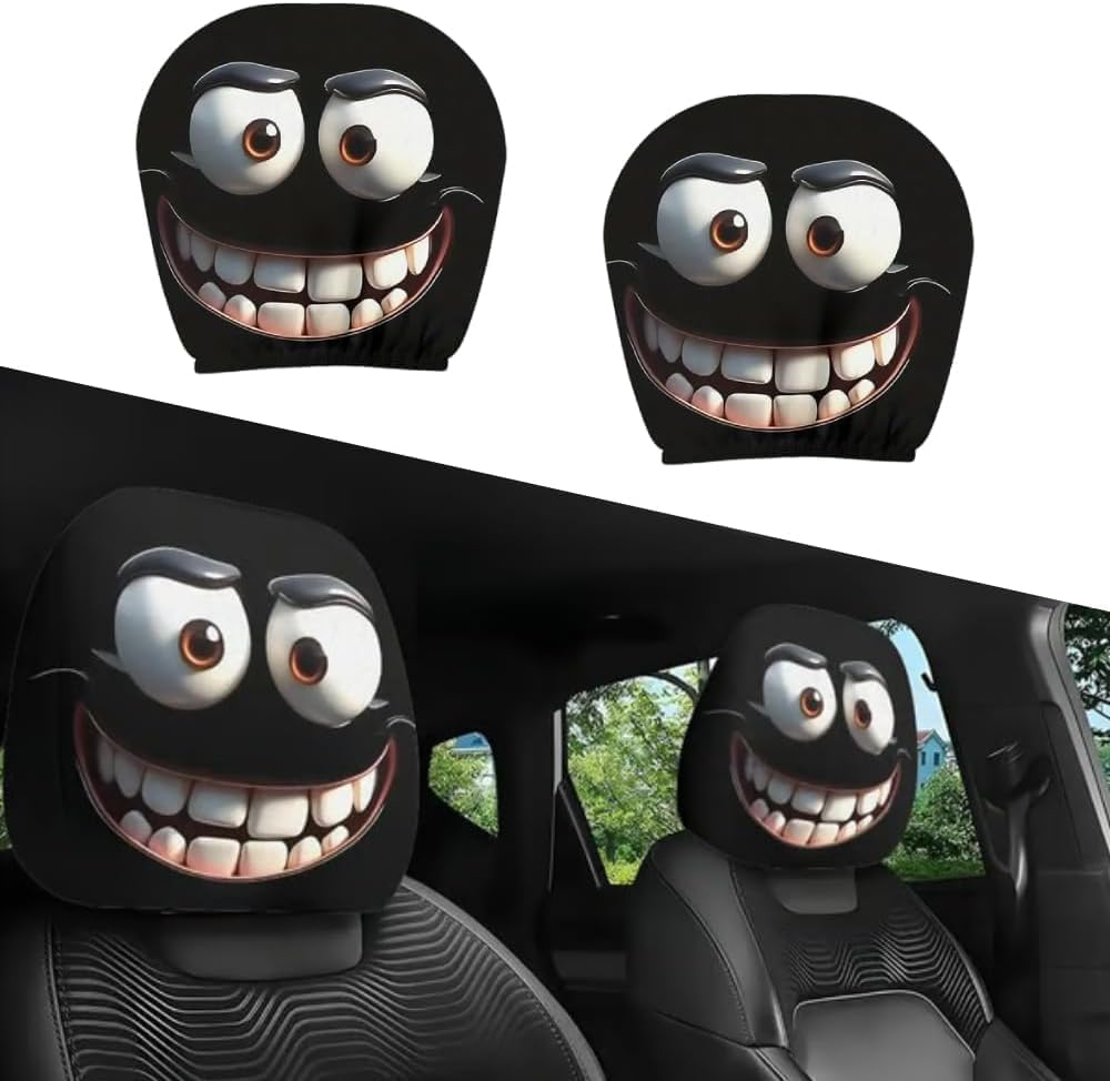 Cartoon Car Headrest Covers Cute Funny,for BMW 1 Series M140i 118i 120i 125i M135i 116i 135is 120d 120d 135i Car Headrest Covers,Car Seat Head Rest Protector for Auto Front Seat Rest Decoration