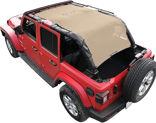 Miniatura 34 de Shadeidea - Parasol para Jeep Wrangler JL Unlimited (2018-2023) de 2 puertas y 4 puertas frontales, pantalla de malla negra para parasol JLU SAHARA