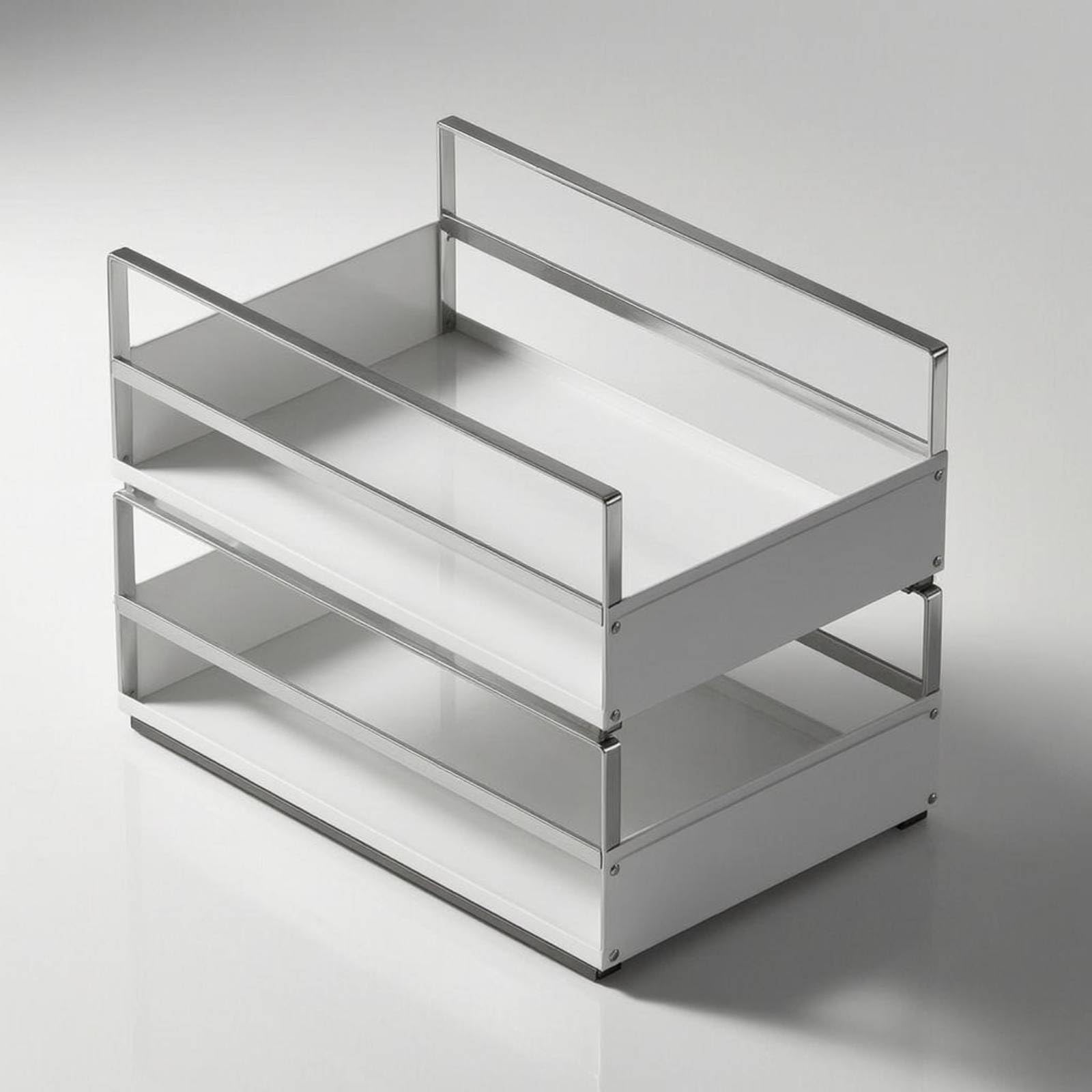 Cesta de Almacenamiento de Cocina para, Cesta Extraíble De Tabla, Blanco, Tamaño Pequeño + Pequeño