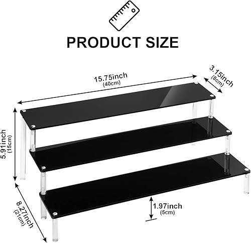 Vista 9 de Soportes acrílicos para exhibición, magdalenas transparentes, perfumes, figuritas, elevadores, soporte organizador de colonia, estantes acrílicos