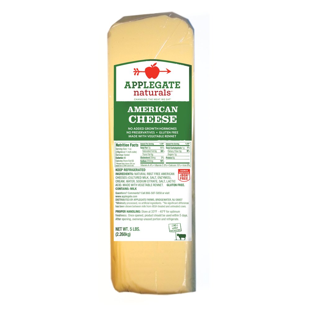 Applegate Farms RBGH Free American Cheese Bulk, 5 lb Grocery & Gourmet Food