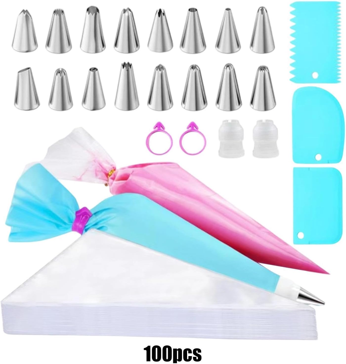 Icing Bags and Tips Set 16 Pieces Cake Decorating Tips