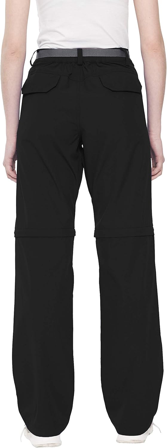 Little Donkey Andy Women's Convertible Hiking Pants Quick Dry Zip Off Shorts Lightweight Fishing Travel Trousers Black Size L
