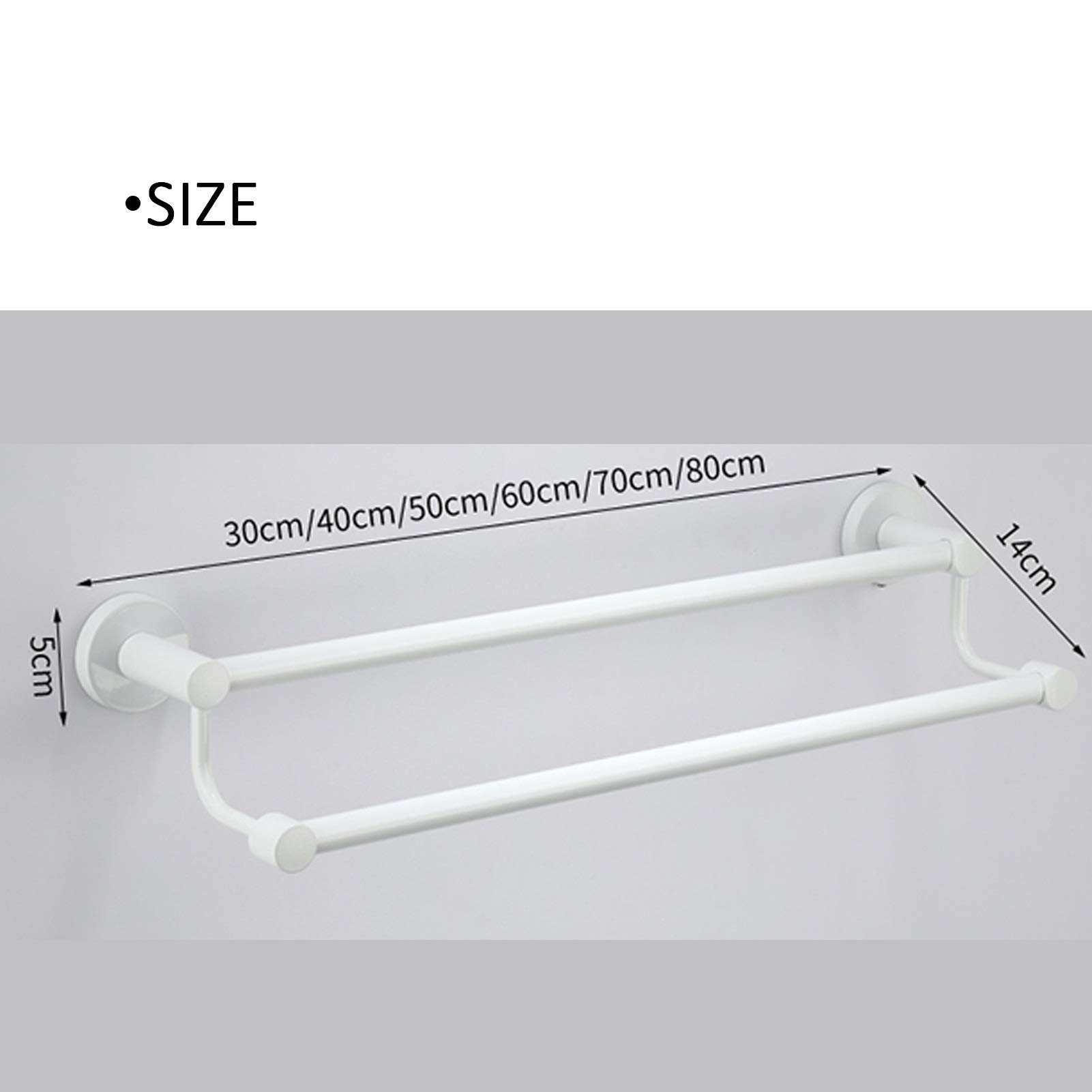 Porte-serviettes Rond Blanc, Barre Porte-serviettes Simple, Porte-serviettes Mural, Barre Porte-serviettes En Acier Inoxydable Pour Salle De Bain, Cuisine Et Toilettes, Fixation Par Vis (taille : 90