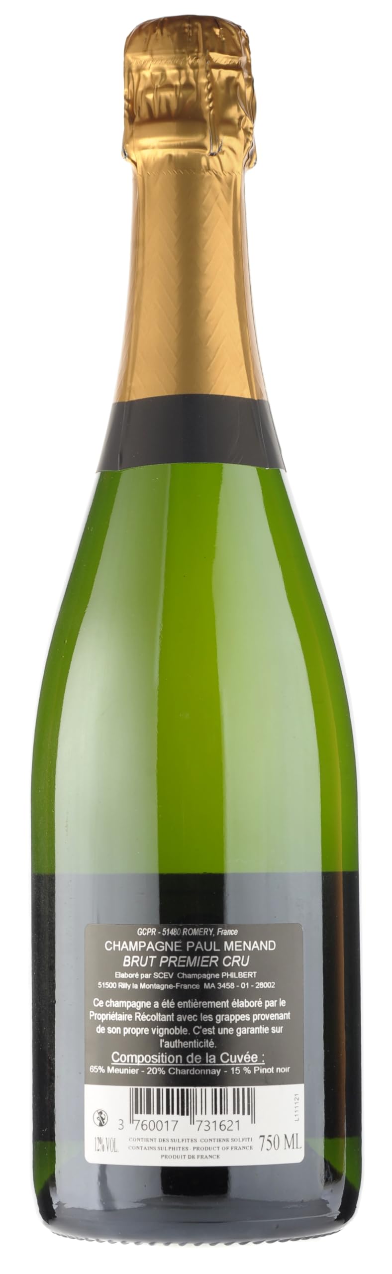 Paul Menand Champagne Premiere Cru Aoc - 750 ML