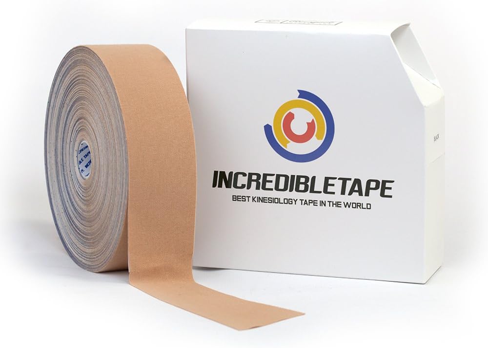 Premium Kinesiology Tape Bulk Size (Beige) 105 Feet with *Free* Ebook Injury and Performance. Latex Free, Water Resistant, Great for Lower Back, Back, Neck, Foot,Elbow and More