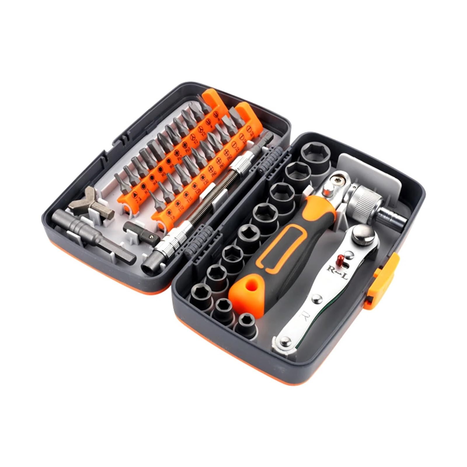 38 in 1 Labor-Saving Ratchet Screwdriver Set Household Combination Toolbox Hardware Magnetic Screw Driver Kit Bits(38in1-A)