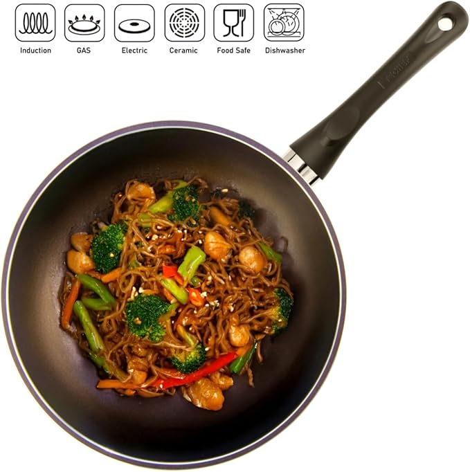 Wok TECHEF Art Collection 30 cm Antiadherente Aluminio Morado miniatura 3