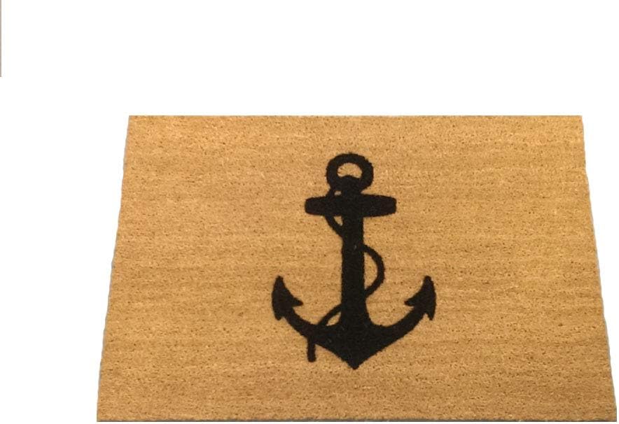 Anchor Doormat 18Wx30L Natural coir fiber with black anchor 14132457