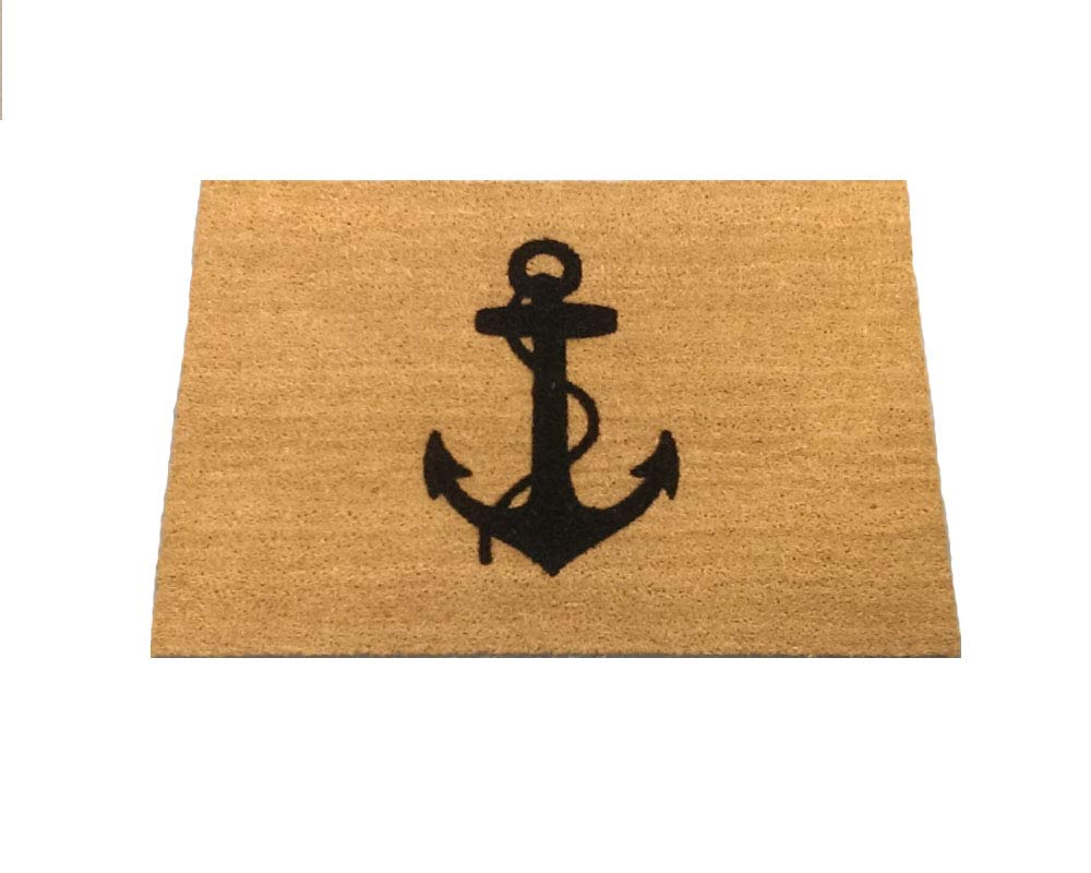 Anchor Doormat 18Wx30L Natural coir fiber with black anchor 14132457