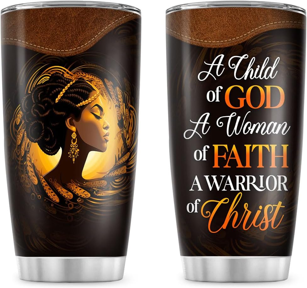 Sistabag - Coffee Tumbler For Black Women - Birthday, Mother's Day, Christmas Gifts For Women, Pride Tumbler For Woman (Child Of God, 20 Oz)