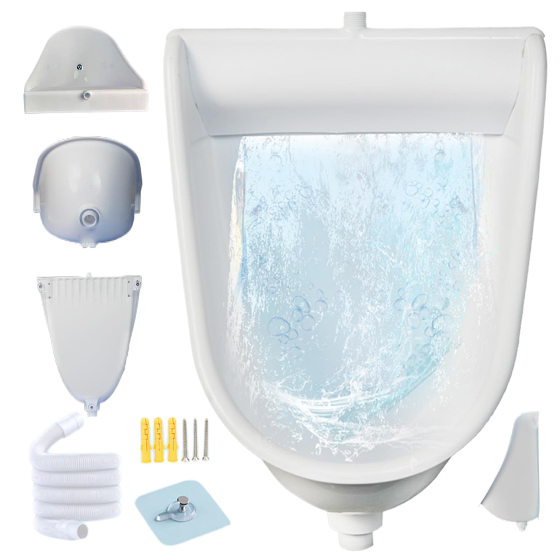 Waterless Urinal For Outdoor Use | Splashproof, Wall-Mount With Hose For Garage, Shed, Backyard
