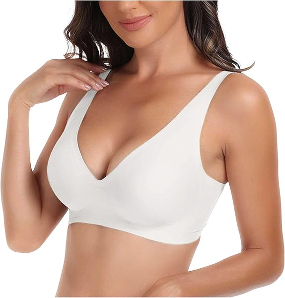 Sileor Large Size Sexy Women's Push Up Support Bra without Underwire Solid Colour Nesting Breathable Underwear Everyday - 3