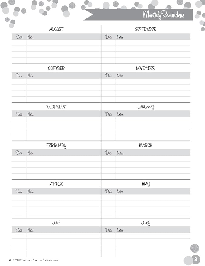 Teacher Created Resources Confetti Record Book
